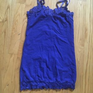 Indigo lace tank top